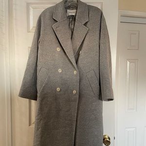 Aritzia Babaton Slouch Wool Coat Jacket Gray Small
